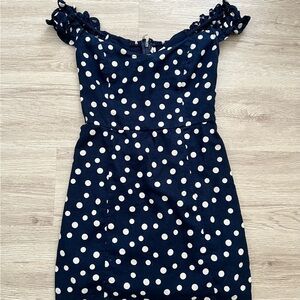 Abercrombie & Fitch Polka Dot Mini Dress Linen